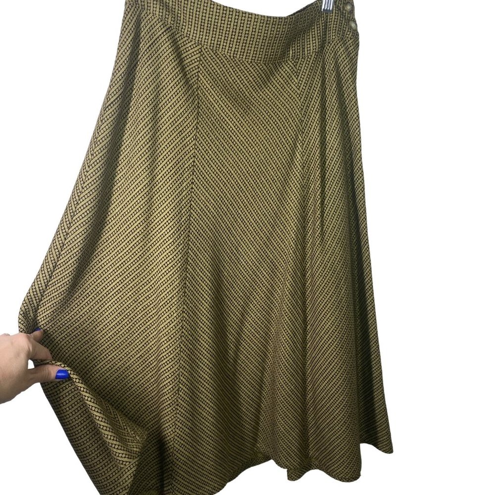 vintage April Cornell dot stripes neutral classic A-line flowing classic skirt S